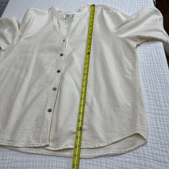 Hot Cotton Marc Ware Womens Button Up Top Size 1X Lagom 3/4 Sleeve Coastal Beach - Picture 6 of 6